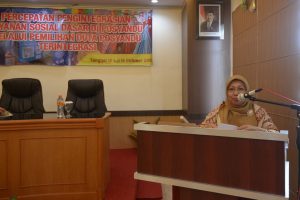 Ketua TP PKK Aceh, Hj. Niazah A. Hamid, melaunching pimilihan Duta posyandu terintegrasi Di Hotel Permatahati, Banda Aceh, 14/10. Dalam rangka percepatan penginyegritadian layanan sosial dasar posyandu di Aceh.